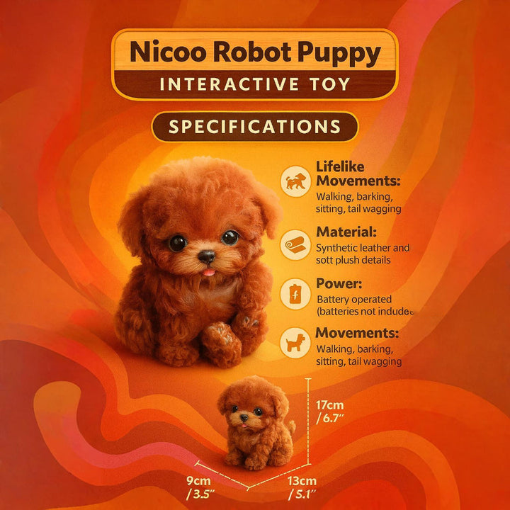 Interactive electronic puppy toy sitting and waiting to play