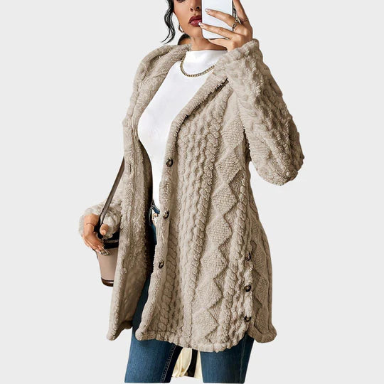 Lana | Women’s Plush Hooded Knit Cardigan