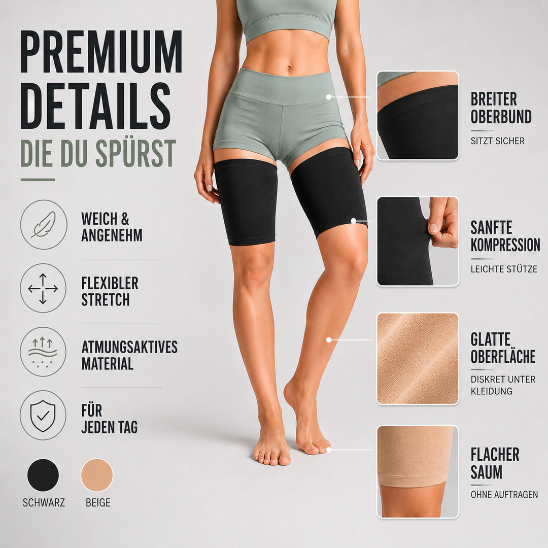 Unisex ultra-flat compression thigh bands for leg support