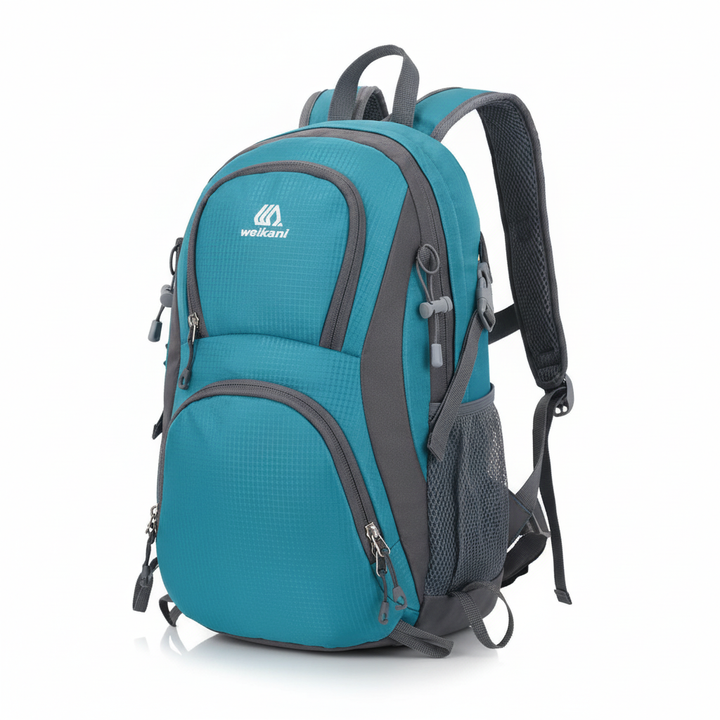 Model wearing the 20L outdoor daypack during a mountain hike