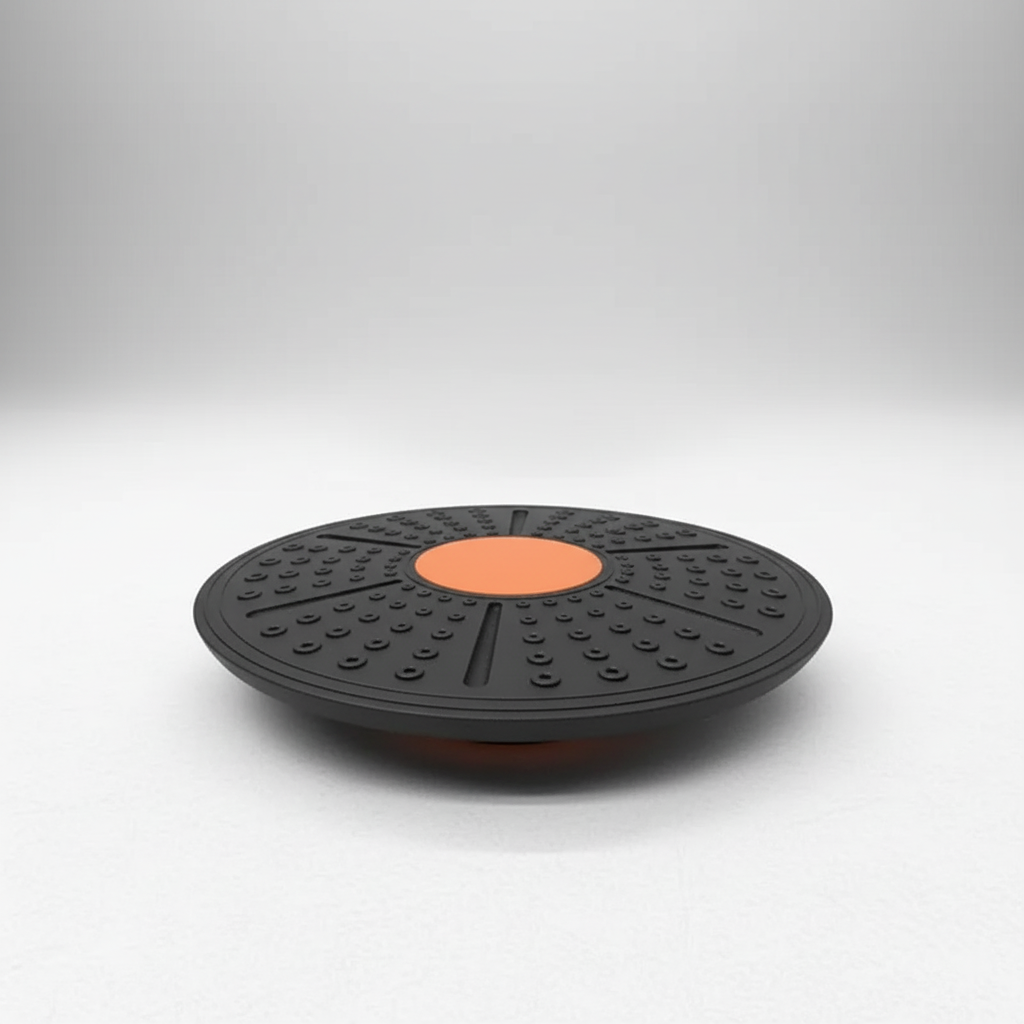 Core strength training balance board tilted to show base design