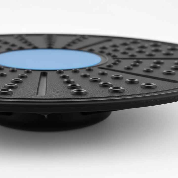 Balance board workout accessory in use for core stability exercises