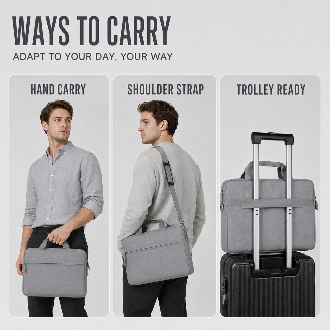 Waterproof computer case for travel, close-up of durable zipper closure and pull
