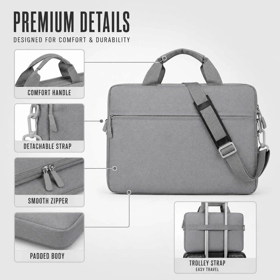 Business accessories tech bag, interior compartment lined for laptop protection