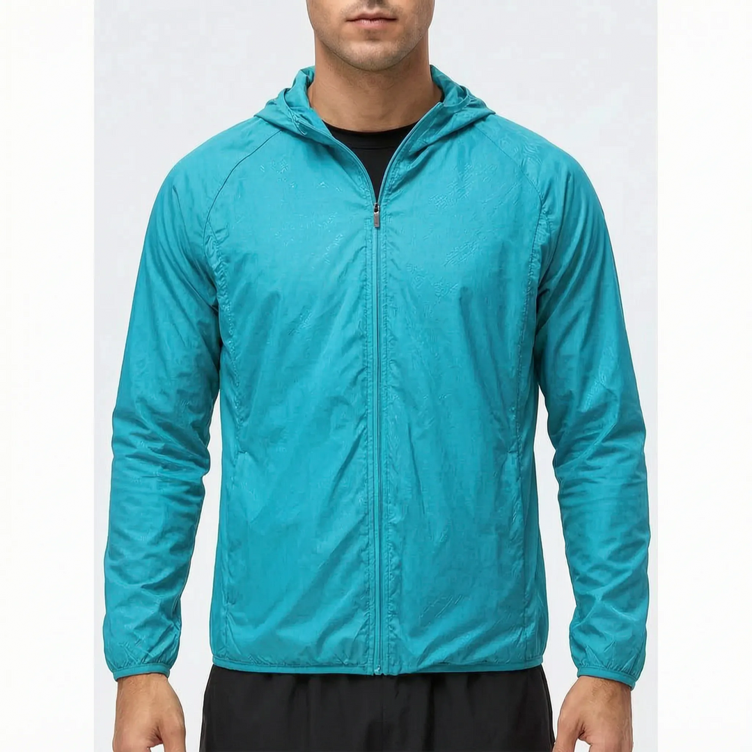 Full zip mens lightweight jacket with modern athletic fit