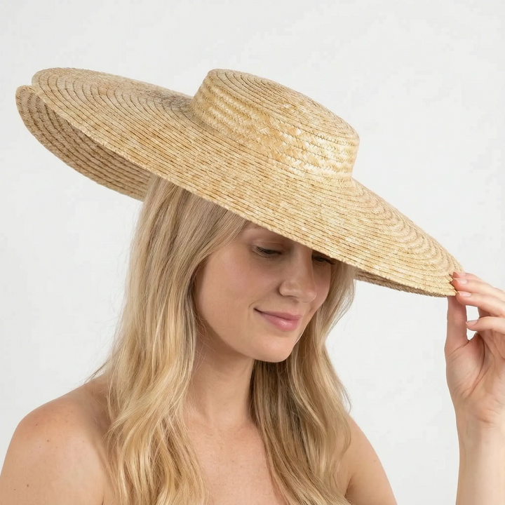 Womens outdoor sun protection hat with classic wide brim