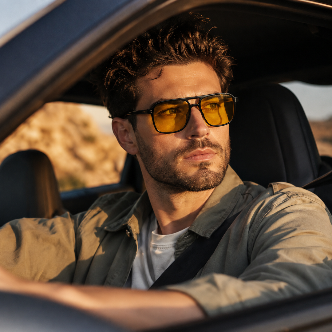 Bold urban style square sunglasses with maximum UV protection
