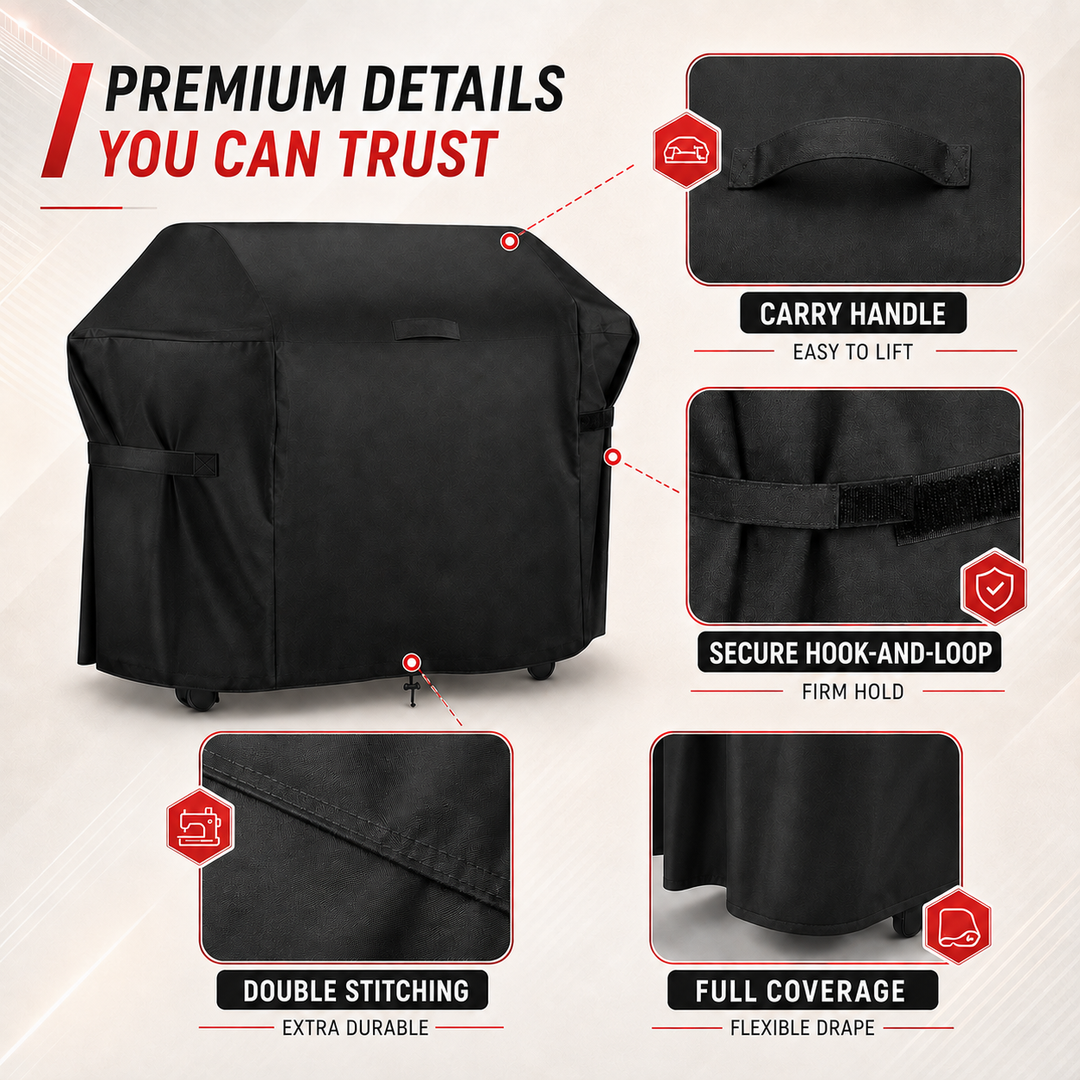Heavy-duty waterproof barbecue grill cover for outdoor protection