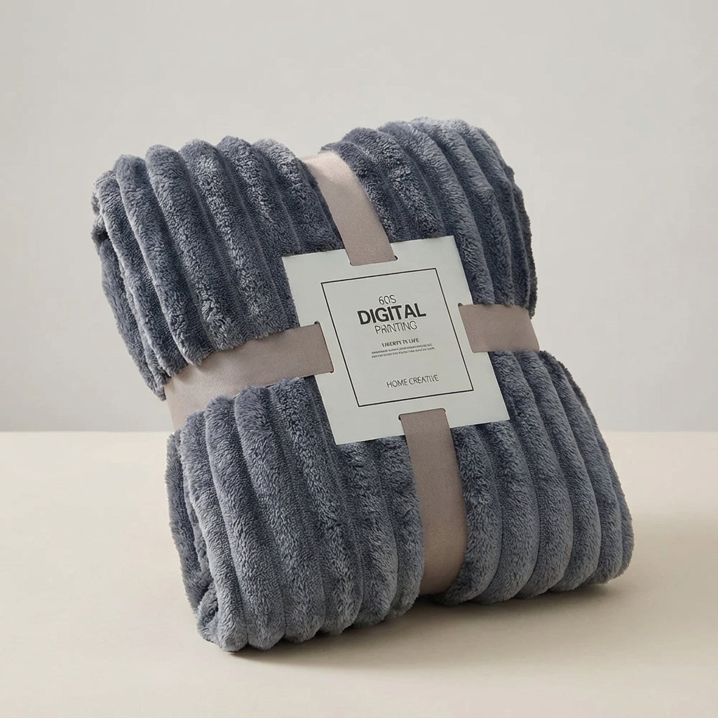 Winter bedding cozy plush blanket layered on a bed