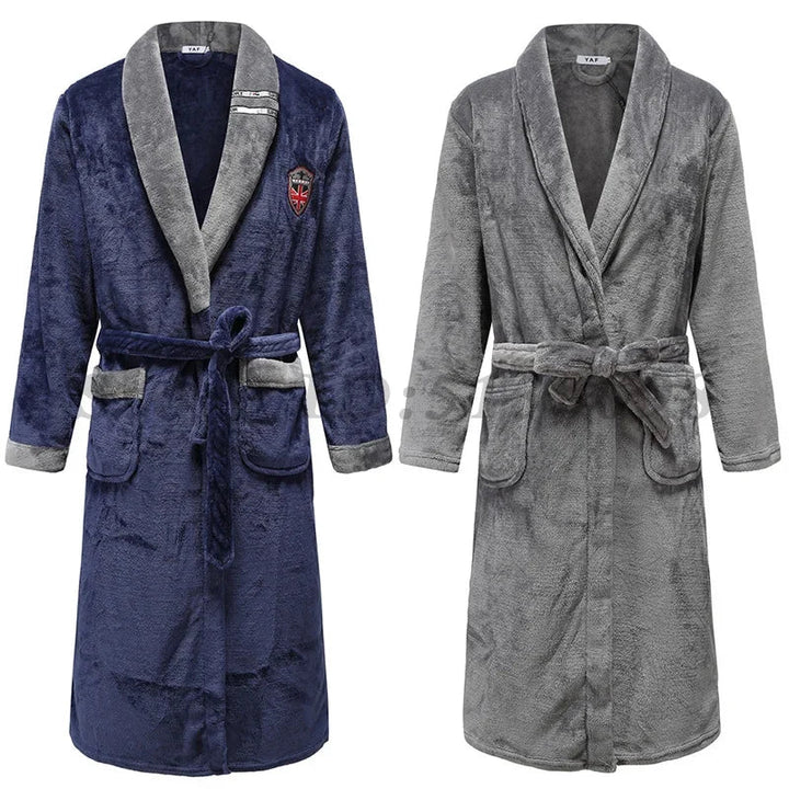 Comfort-first winter sleepwear robe with secure belt closure