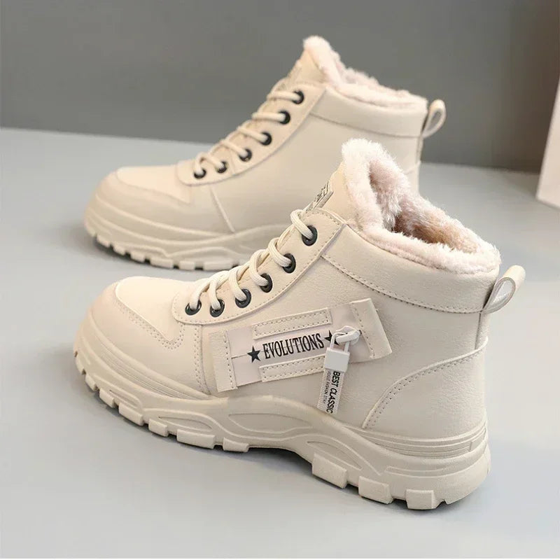 Trendy winter boots for women paired with casual cold weather wear