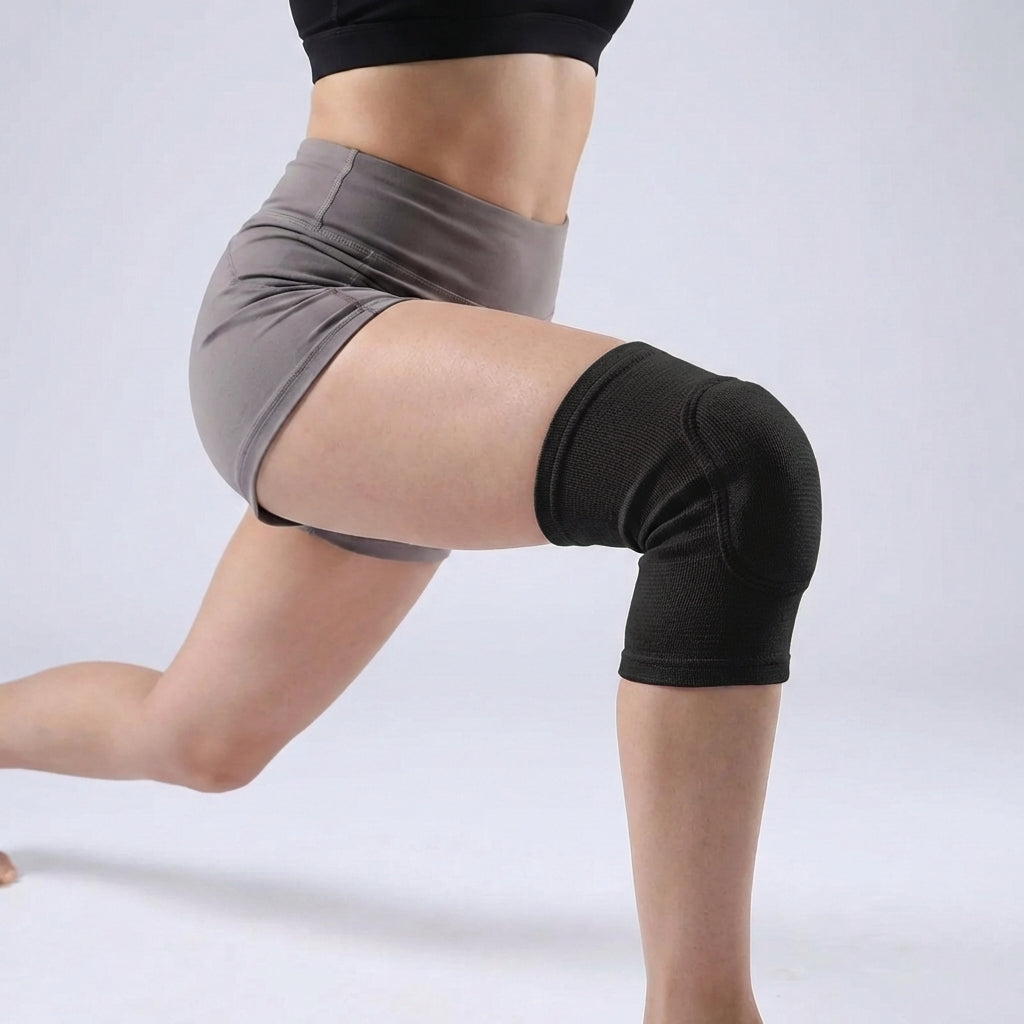 Flexible knee pad sports support sleeve for active fitness workouts