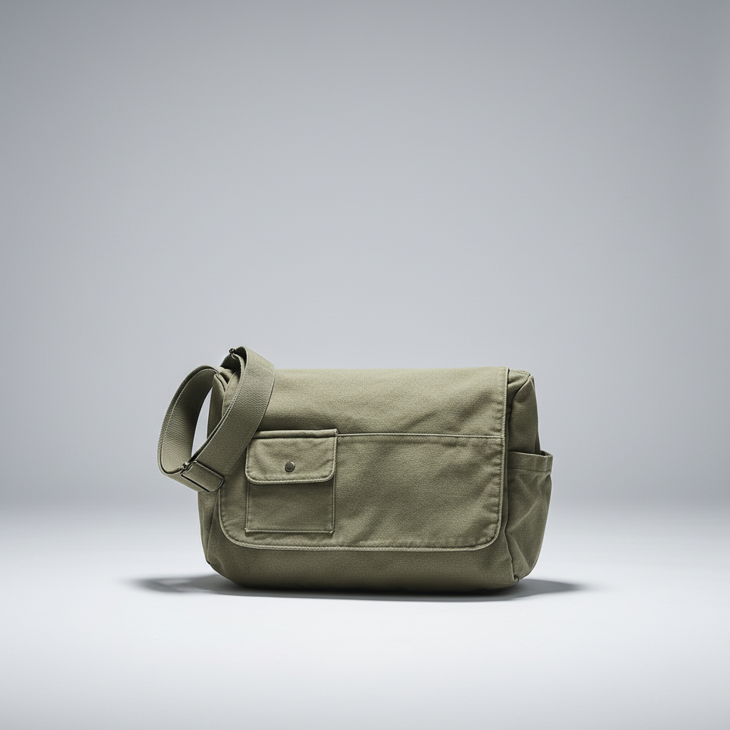Close-up of the secure metal hardware and buckle closure on the large shoulder bag.