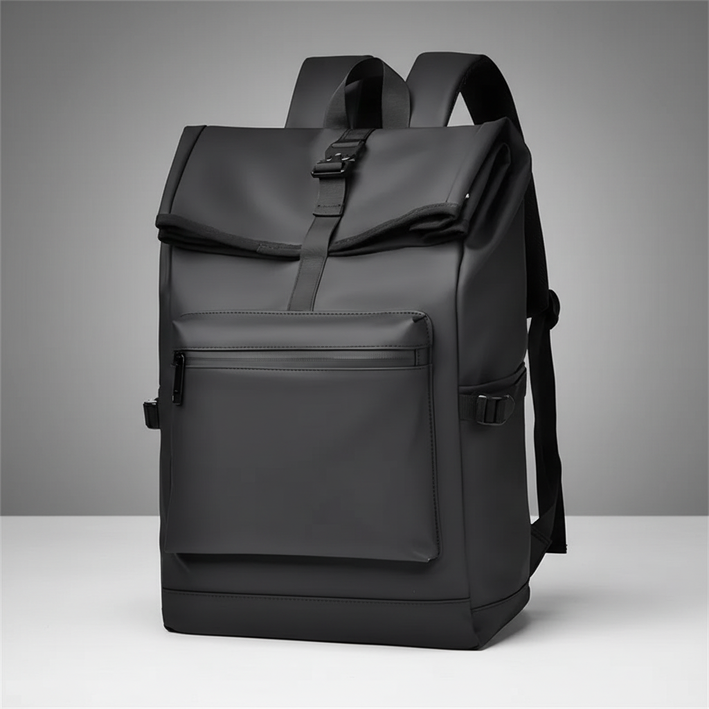 Close-up of reinforced stitching and durable build on the commuter bag