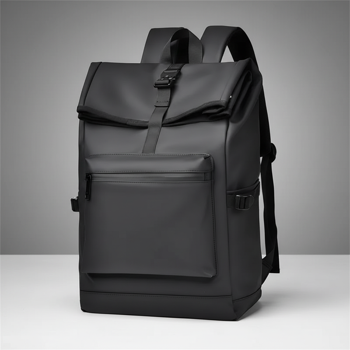 Close-up of reinforced stitching and durable build on the commuter bag