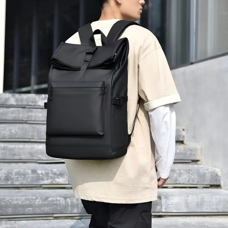 Secure zipper pocket detail on the side of the water-resistant backpack