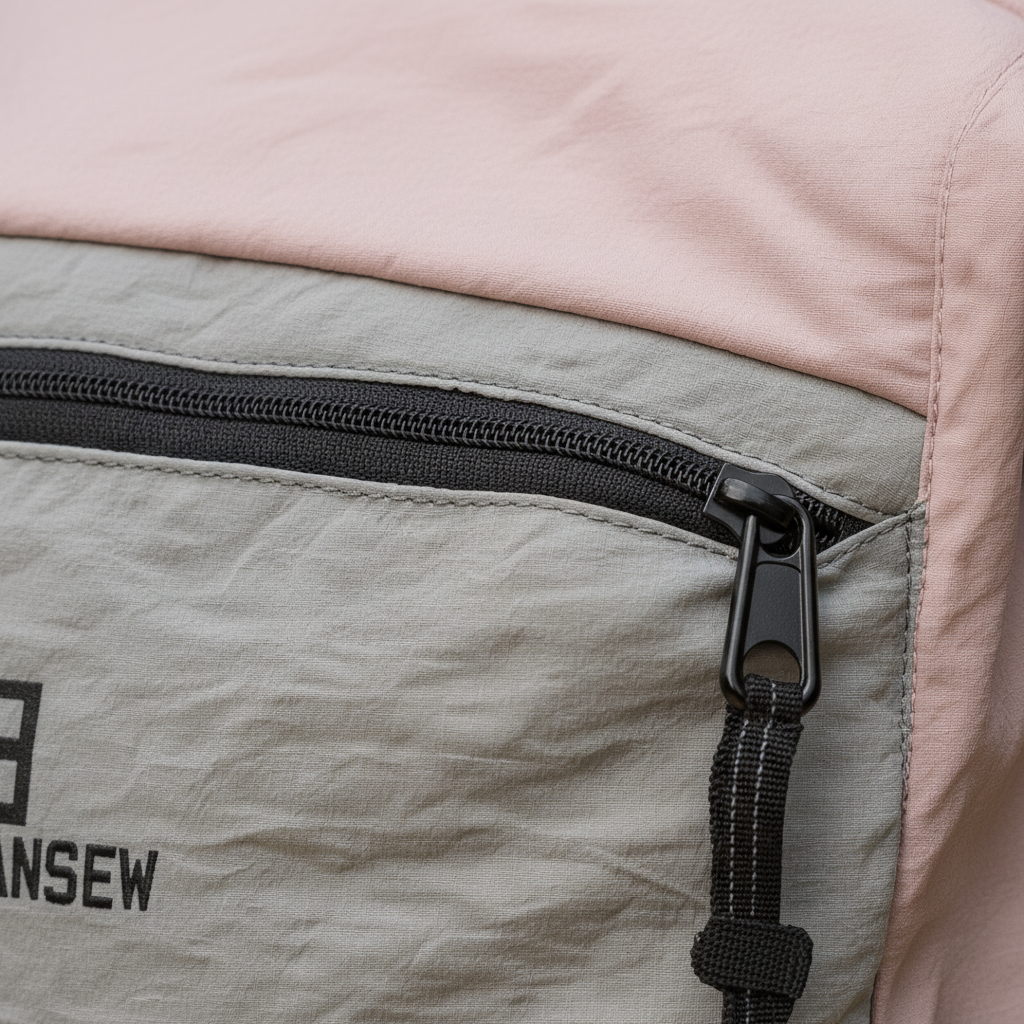 Lightweight travel daypack packed flat, demonstrating packable and foldable design