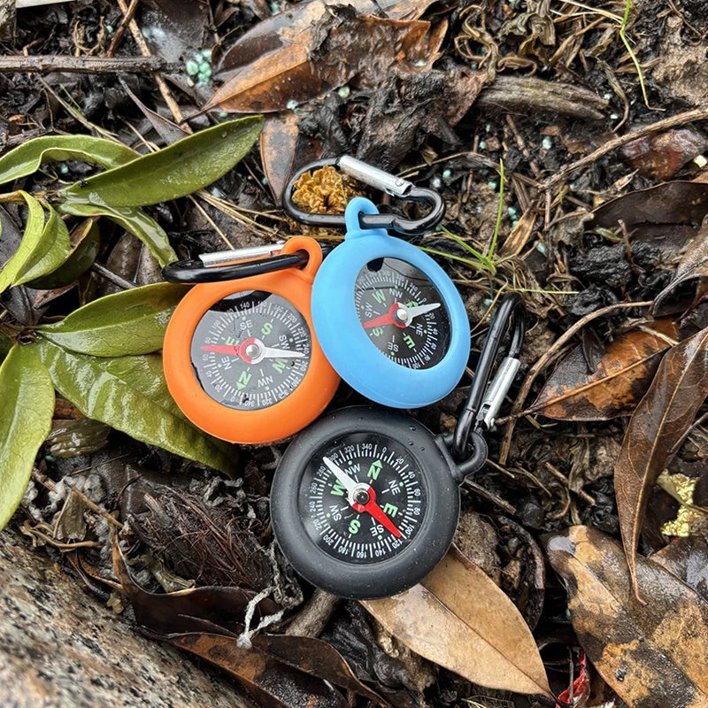 Outdoor adventure compass clip ready for trekking and nature exploration