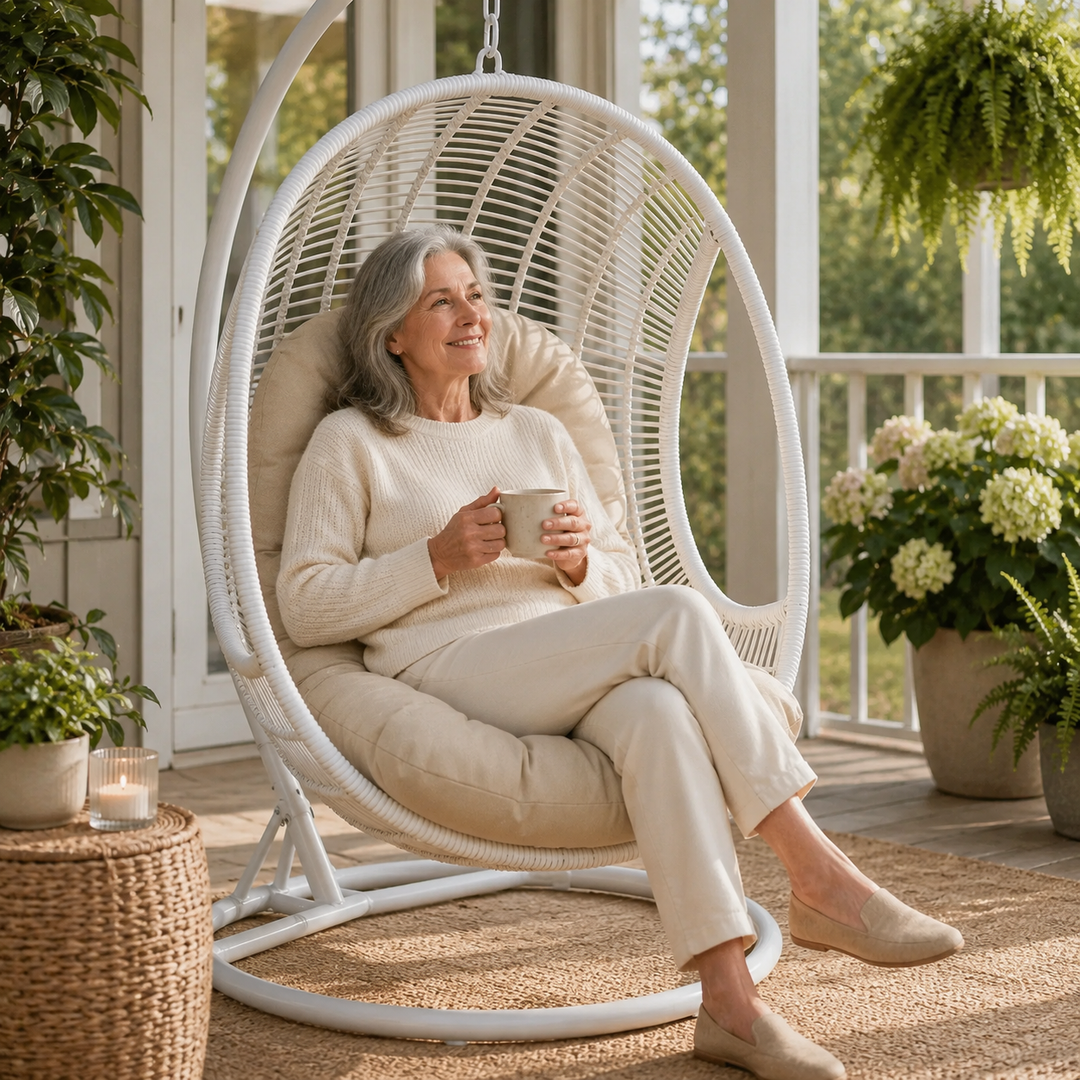 Versatile nest cushion upgrade for indoor and outdoor hanging chairs