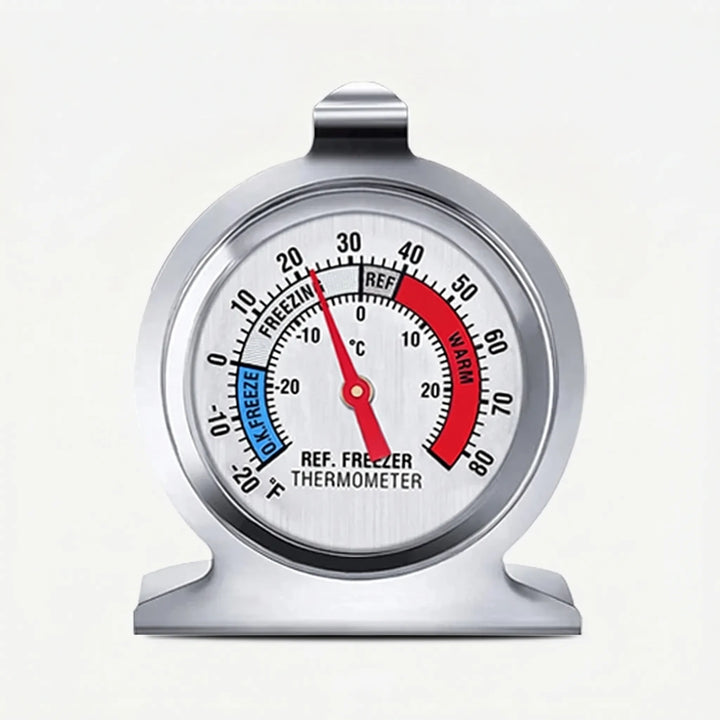 Close-up view of the Freezer Thermometer dial face with colour zones