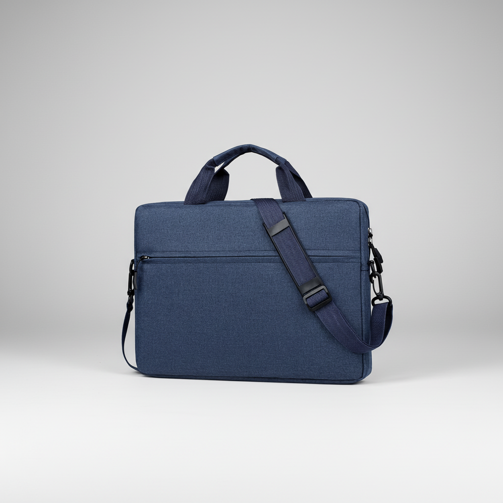 Computer case handle detail, showcasing reinforced stitching and comfort grip