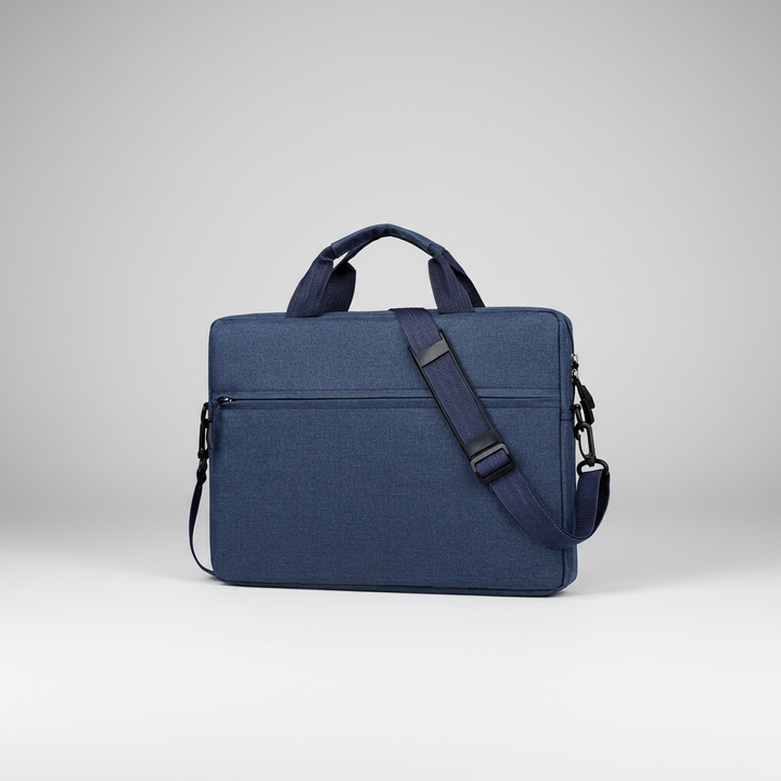 Computer case handle detail, showcasing reinforced stitching and comfort grip