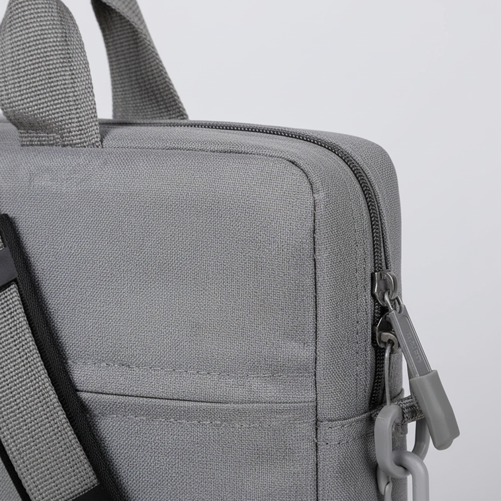 Business travel computer case being placed inside a larger backpack