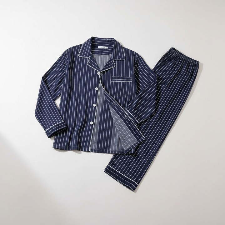 Relaxed fit mens sleepwear trousers hem and ankle detail