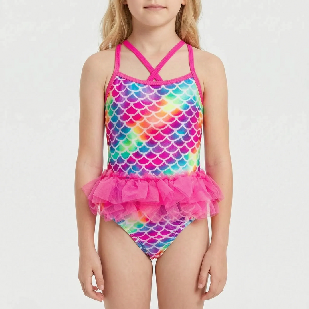Kids swimwear durable one-piece bathing suit for active play