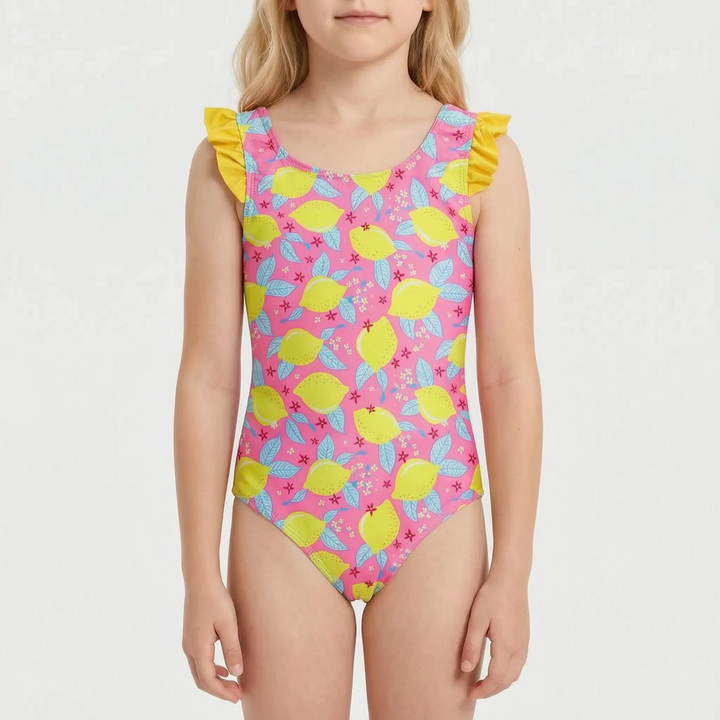 Kids swimwear one-piece with stretch fabric for swimming lessons