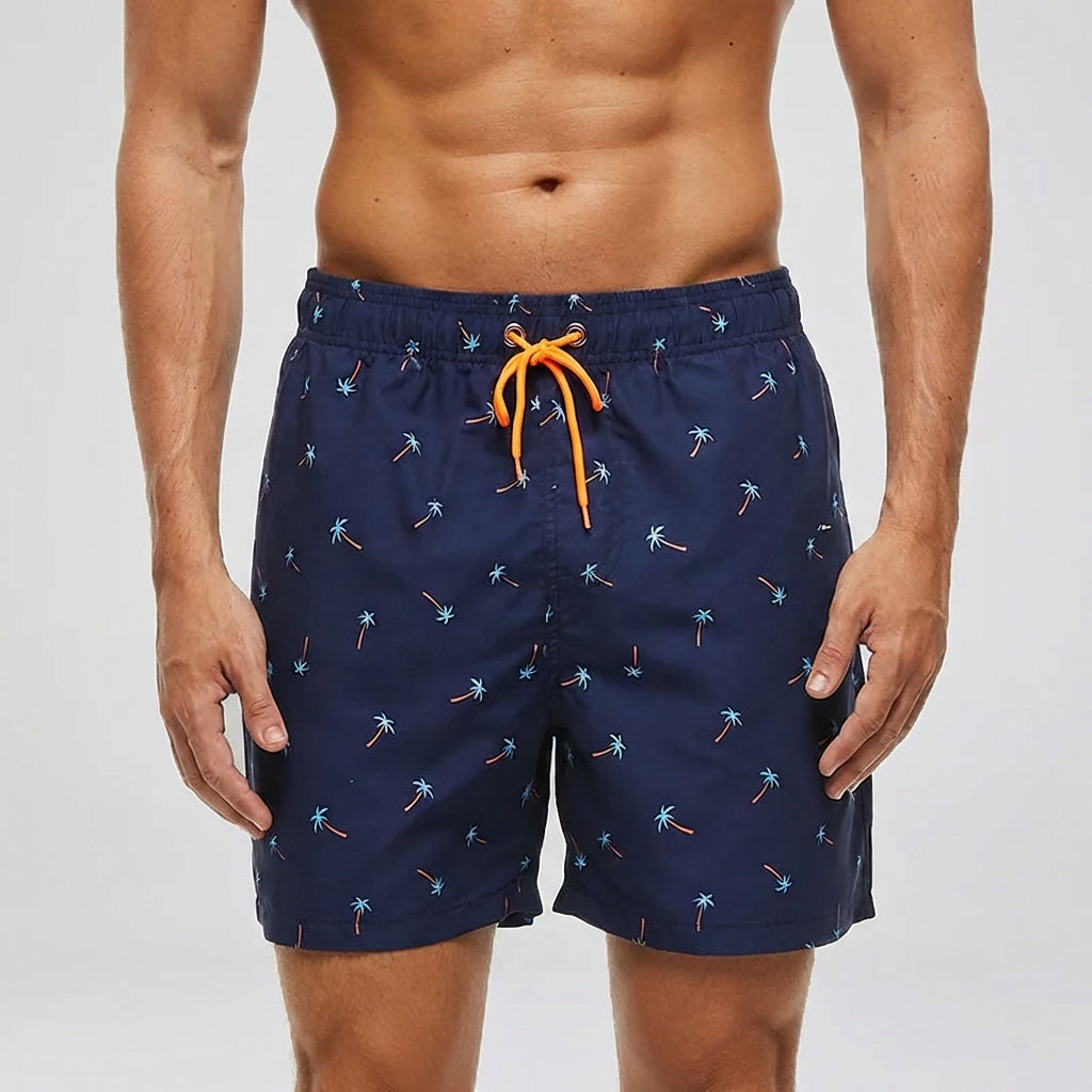 Stylish men's summer shorts styled for beach outings and poolside relaxation