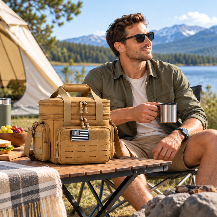 Rugged insulated food delivery pouch for hiking and job sites