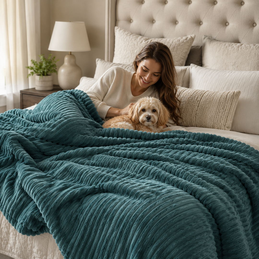 Ultimate comfort plush blanket folded for everyday home relaxation