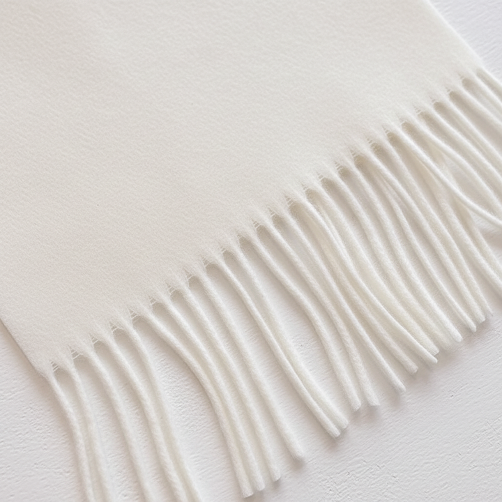 Soft winter wrap scarf with delicate fringe ends