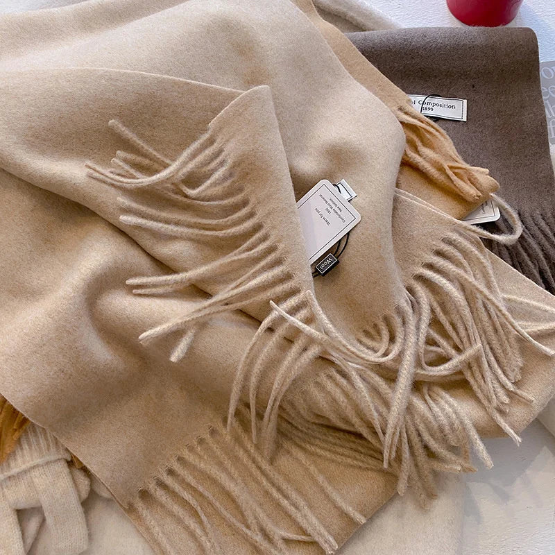 Trendy solid color winter scarf women's outerwear