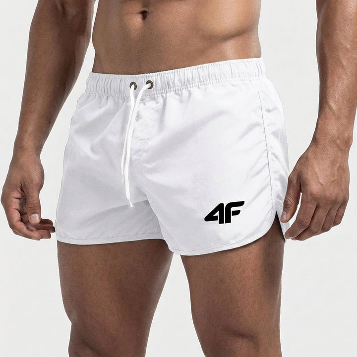 Lightweight quick dry beach shorts featuring an elastic drawstring waist