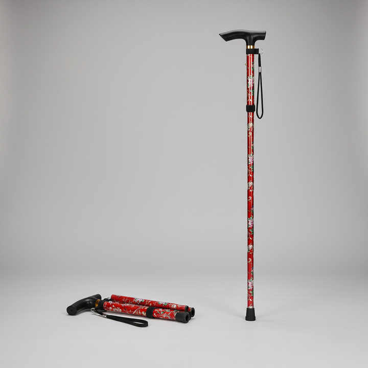 Detail view of the secure height adjustment mechanism on the trekking pole