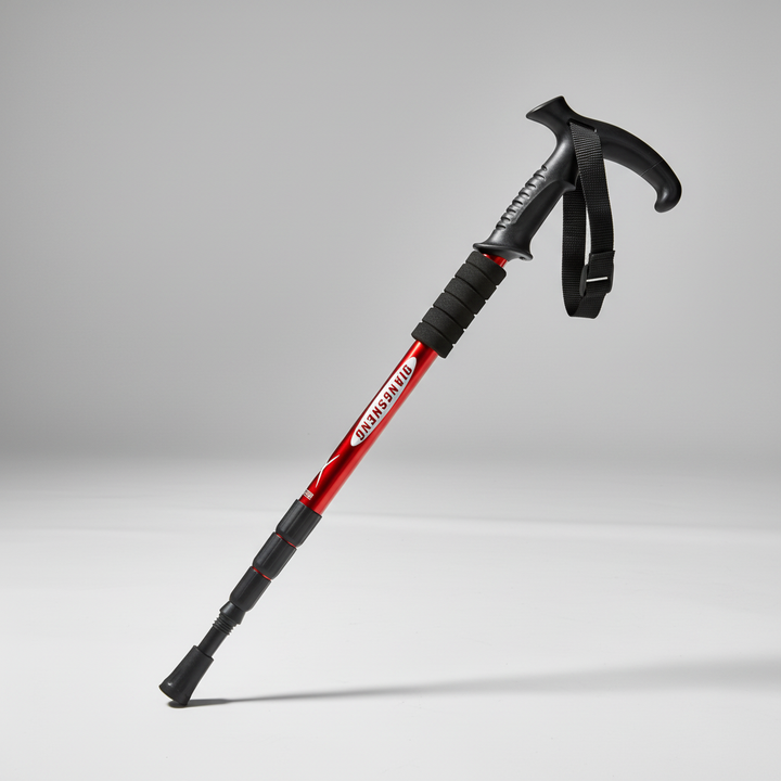 Ergonomic handle detail of unisex telescopic trekking pole