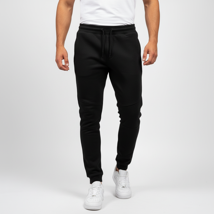 Mens joggers back view showing tailored fit and secure pockets