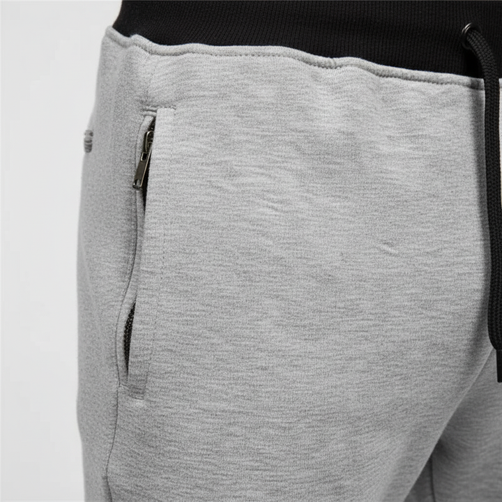 Activewear trousers detail on breathable fabric and stitching