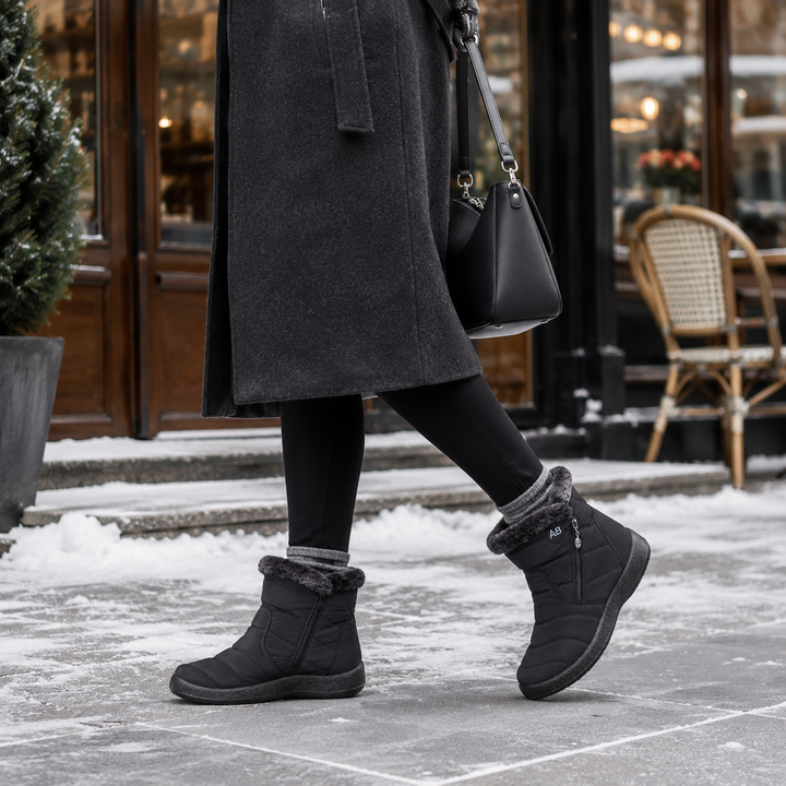 Ankle high winter boots showcasing a sleek and modern silhouette
