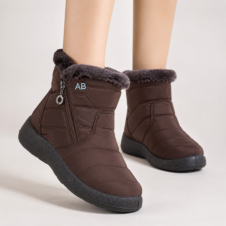 Detailed stitching and premium material on casual womens winter boots