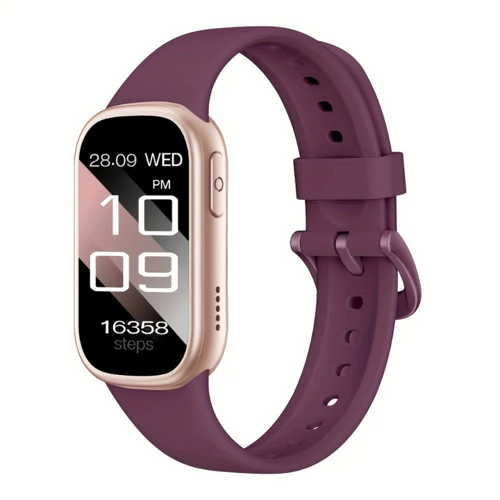 Smartwatch displaying GPS route tracking and distance metrics