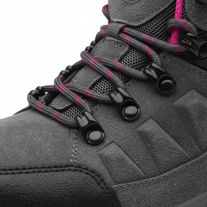 Outdoor hiking boots aggressive tread pattern for muddy trails