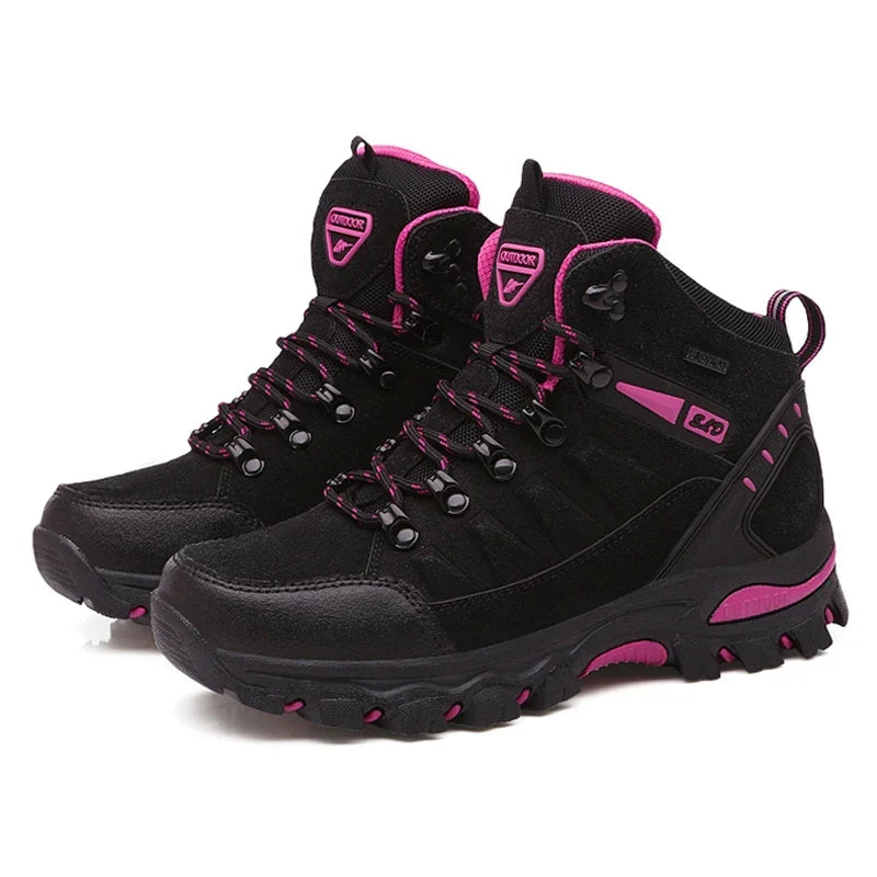 Ankle boots waterproof leather upper for all weather hiking