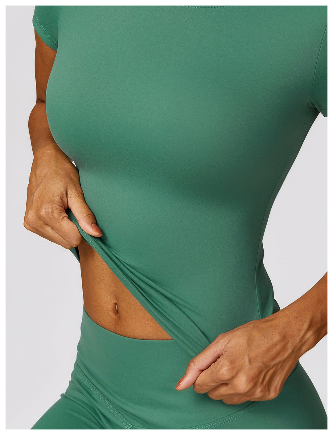 Breathable short sleeve workout top for gym sessions and yoga