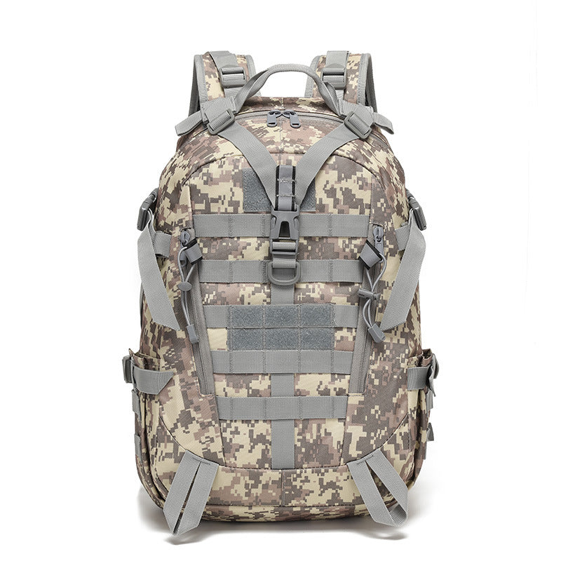 Spacious main compartment of 40 litre tactical backpack fully open