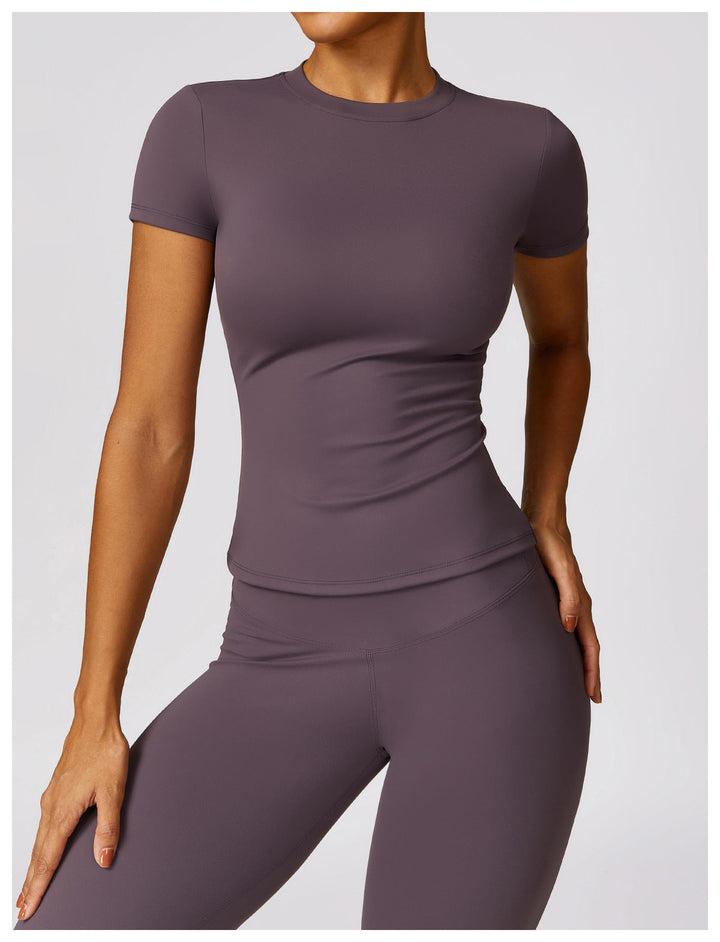 Flexible activewear material close-up showing moisture-wicking fabric