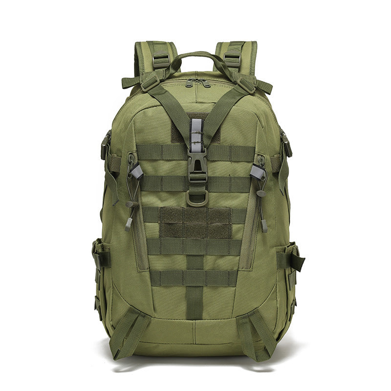 Ergonomic waist belt and lumbar support padding on travel backpack