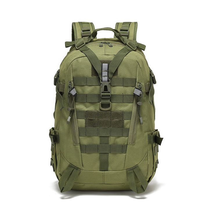 Ergonomic waist belt and lumbar support padding on travel backpack